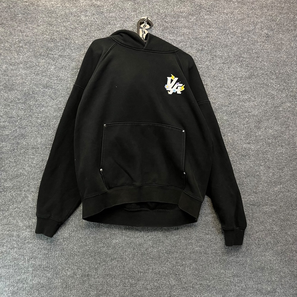 YoungLA Hoodie Men's Black Graphic Doodle Fleece Long Sleeve Streetwear Sports S